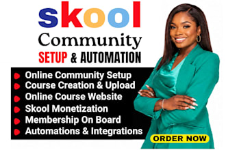setup skool community setup skool online community manager skool course creation