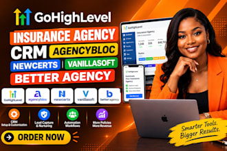 gohighlevel insurance agency CRM agencybloc newcerts vanillasoft better agency