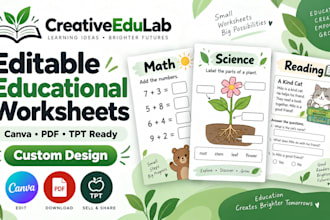 design editable educational worksheets and tpt resources