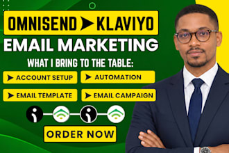 set up omnisend and klaviyo email marketing automation and ecommerce workflows