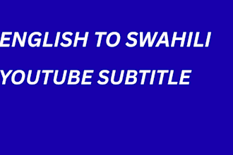 translate youtube srt to swahili