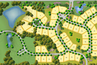 create detailed 2d site plan, property plan, land layout and architectural plan