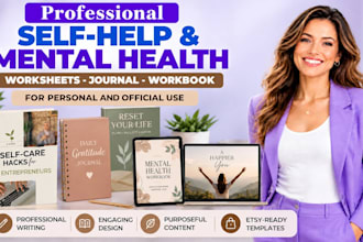 create self help ebooks, mental health workbooks, etsy products design