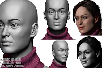 create 3d head bust portrait face likeness full body stl model for 3d printing