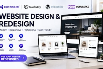 build hostinger woocommerce website design redesign hostinger godaddy website