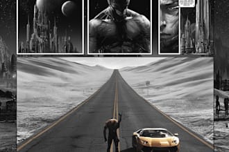custom comic art, panel, cover and character page