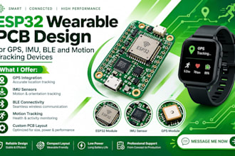 design esp32 wearable pcb for gps, imu, ble and motion tracking devices