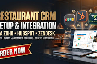 setup restaurant CRM via zoho hubspot zendex