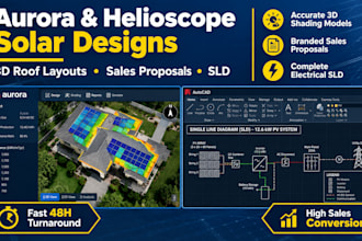 design aurora solar helioscope 3d roof layout and single line diagram