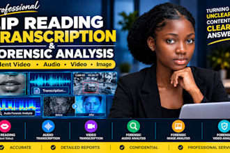 do professional lip reading silent or unclear videos, audio with detailed report