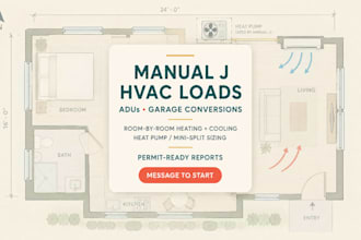 design adu garage conversion hvac heating cooling load calculations plans