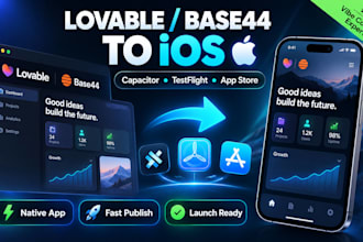 capacitor lovable to ios android app base44 replit ai app testflight google play