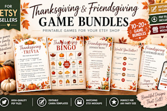 create thanksgiving and friendsgiving printable games for etsy