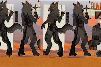 draw furry art character for your fursona, furry pfp and anthro art