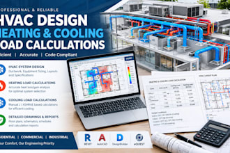 provide hvac design, heating and cooling load calculations