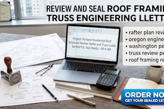 review and seal roof framing truss engineering letter for wa or id mt