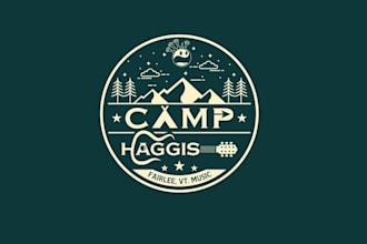 design musical winter camp vintage national parks aesthetic logo