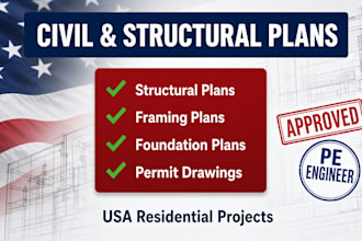 provide civil and structural plans for USA residential projects