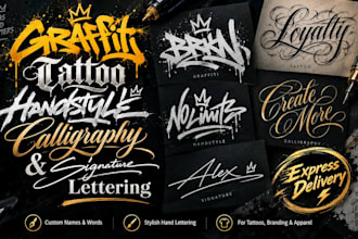 create graffiti tattoo handstyle calligraphy and signature lettering