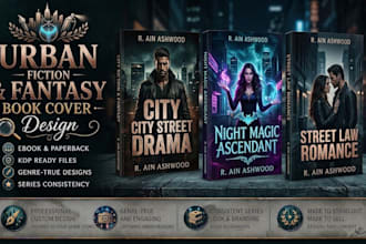 design an eye catching urban fiction or urban fantasy book cover