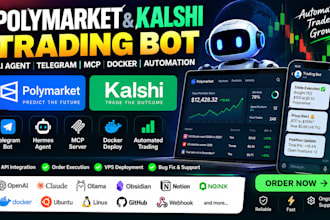 build polymarket kalshi trading bot telegram hermes agent mcp docker trading bot