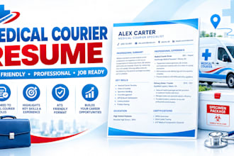 write an ats friendly professional resume for medical courier contract approval