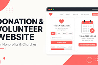 build a donation and volunteer management website for nonprofit