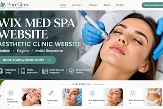 design wix med spa website aesthetic clinic website wix beauty booking website
