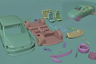 do 3d car modeling, printable scale rc car and automotive cad design