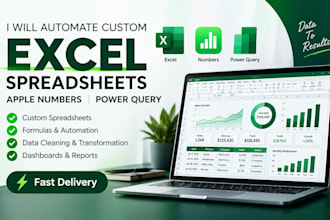 automate custom excel spreadsheet work, apple numbers with formulas, power query