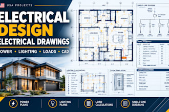 design texas USA electrical plans, drawings, load calculations, cad drawing