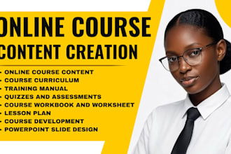 create online course content, elearning, course curriculum and course quizzes
