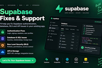 fix supabase authentication, database, rls and API issues