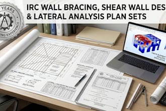 provide irc wall bracing shear wall lateral analysis framing plan set