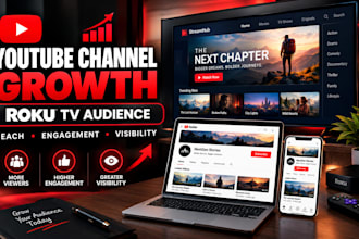 do organic youtube channel promotion, video growth , roku tv, increase audience