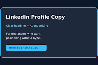 rewrite your linkedin headline and about for freelancers