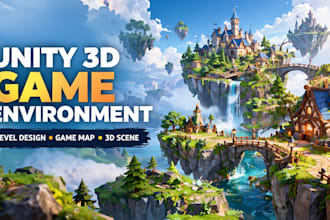 create unity 3d game environment design stylized 3d map game level design scene