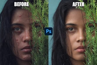 do realistic skin retouching, acne removal and beauty photo editing
