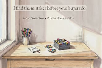 test and quality check your word search or puzzle book