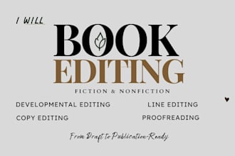 do book editing for fiction novel and nonfiction book to publication standards