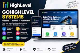 build gohighlevel website ghl sales funnel and ghl automation