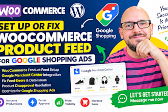 set up or fix a woocommerce product feed for google shopping ads