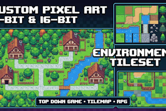 create pixel art 8bit 16bit pixel environment tileset top down game tilemap rpg