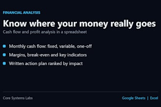 build a cash flow and profit analysis for your business in google sheets