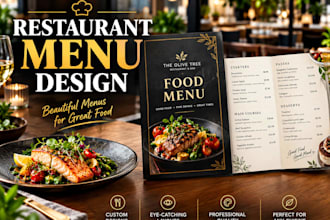 design a modern restaurant food menu and digital menu