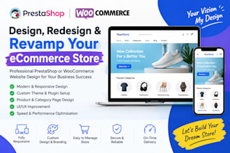 design prestashop or woocommerce website, redesign website revamping