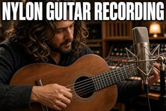 record professional nylon, classical, or flamenco guitar for your song