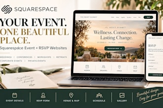 design a squarespace event website with rsvp and registration