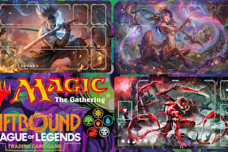 design tcg playmat, custom mtg, yugioh playmat, anime card game, playmat art