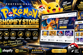 a pokémon shopify store with SEO, filters and ai sales agent collector trust sy